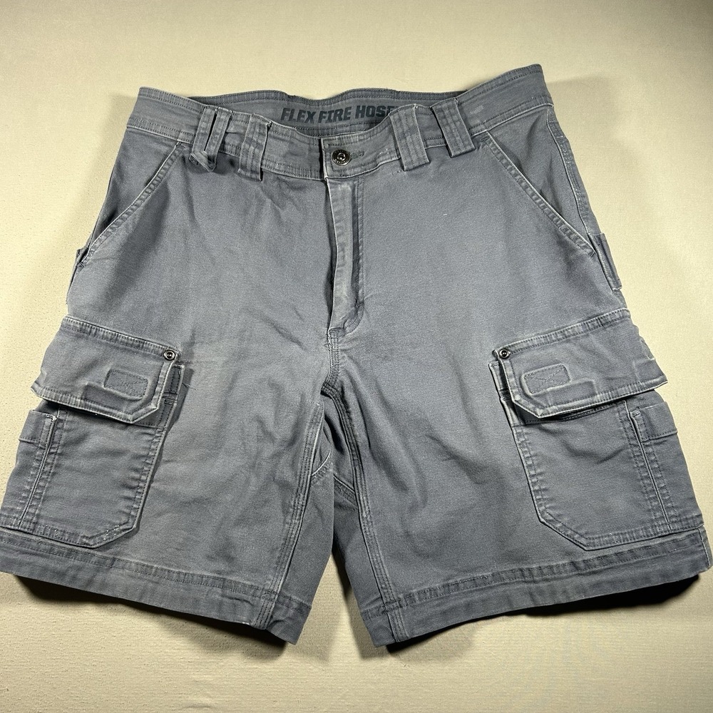 Duluth Trading Mens DuluthFlex Fire Hose Relaxed Fit Cargo Shorts 34 Gray 9in - Picture 2 of 7